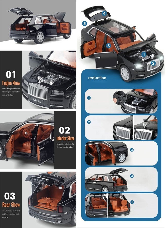 Magicwand Kid 1:22 Scale Die-Cast Metal 2022 Cullinan [Large] With 6 Openable Doors,Pull Back Action, Working Headlights & Tail Lights [Colors As Per Stock] [Pack Of 1] - Image 3